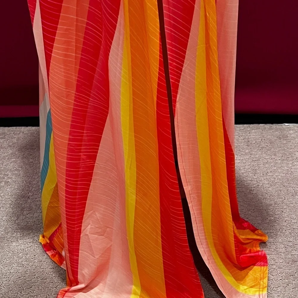 ChicMe Vibrant Multi-Color One-Shoulder Print Slit Maxi Sundress (NWOT) - Picture 7 of 12